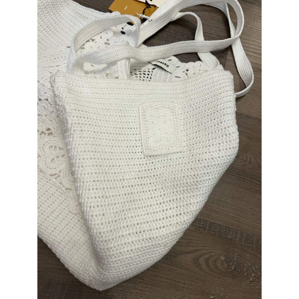 NWT Sandro White Crochet Tote / Shoulder Bag - Picture 2 of 11